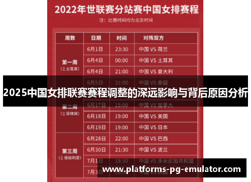 2025中国女排联赛赛程调整的深远影响与背后原因分析 2025中国女排联赛赛程调整的深远影响与背后原因分析