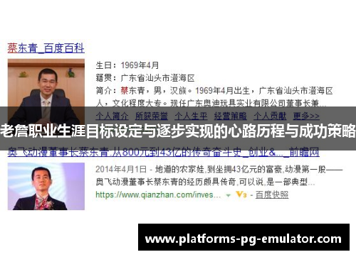 老詹职业生涯目标设定与逐步实现的心路历程与成功策略 老詹职业生涯目标设定与逐步实现的心路历程与成功策略